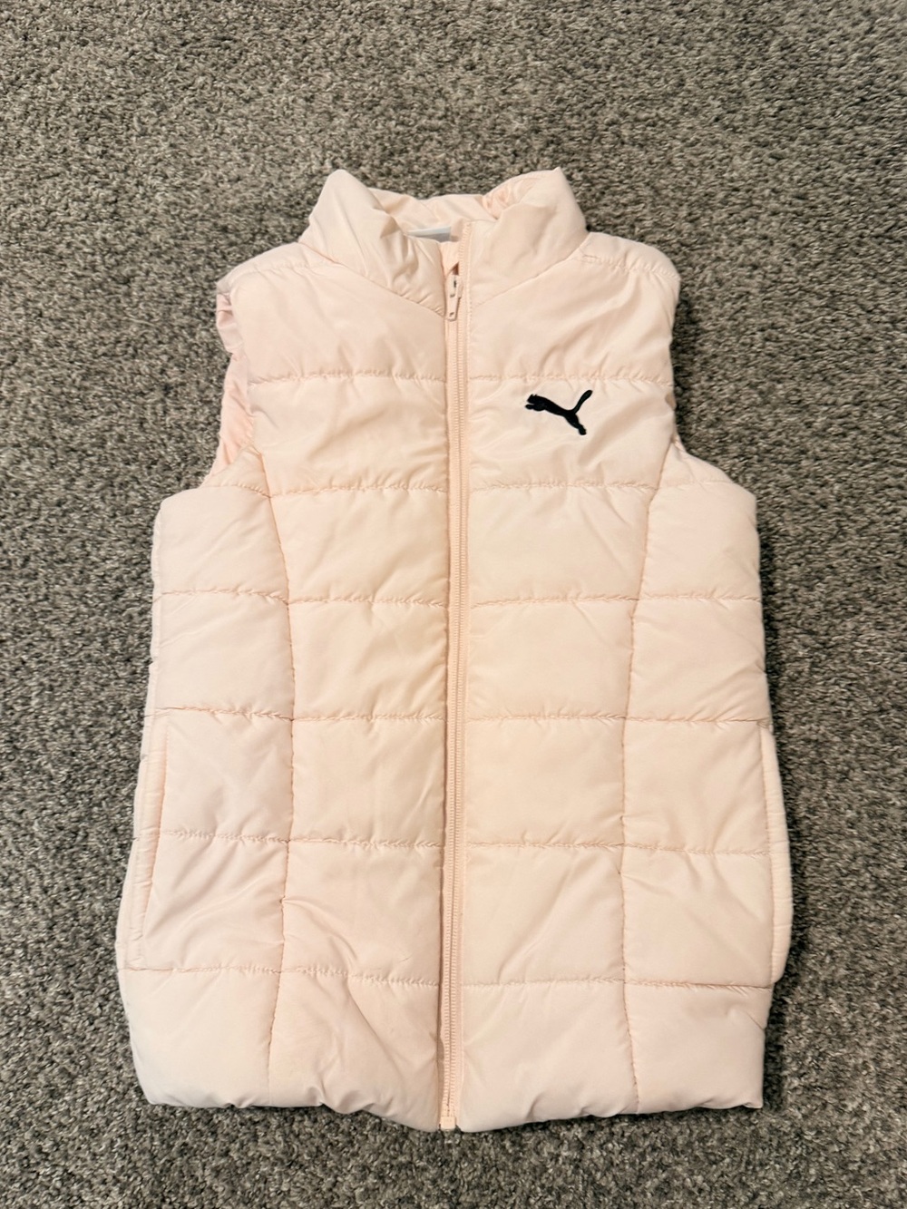 Girls Puma Light Pink Quilted Puffer Vest